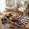 Luxury Round Gothic Multicolor Accent Rug, Non-Slip Floor Mat for Kitchen