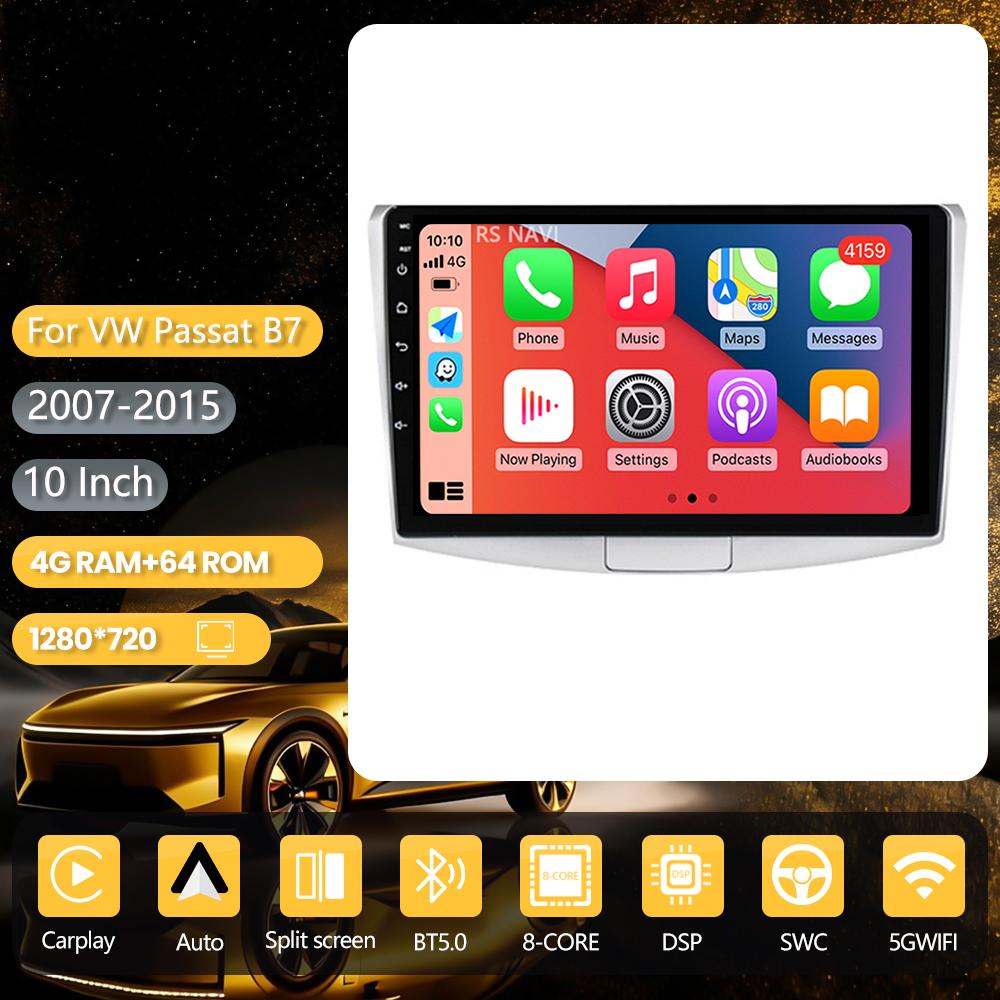 Android 16 Media Player for VW Passat B7 CC 2010 2011 2012 - 2016 Car Stereo 2din Car Radio Carplay Auto