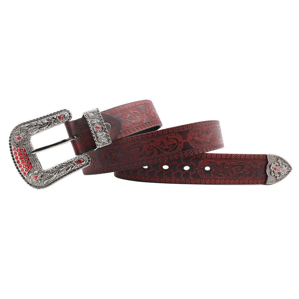 Hairstylist Belt Male, First Layer Cowhide Smooth Buckle Harley Belt, Hand-Embossed European And American Style Personalized Belt