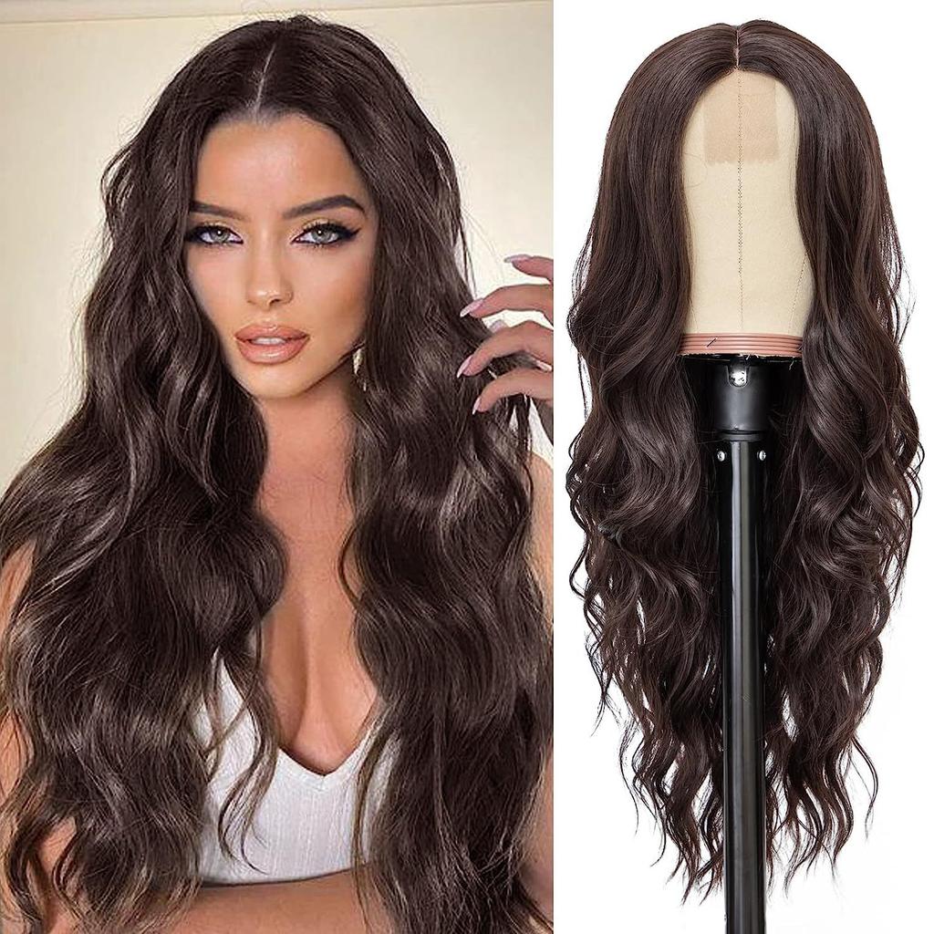Xuchang European American Wig Women's Front Lace Small Cross Dyeing Long Curled Hair Chemical Fiber Headset Foreign Trade Wigs