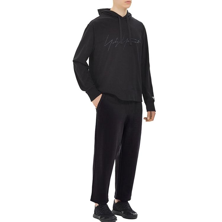 Y-3 Drawstring Hoodie Long Sleeve Casual Sweatshirt Men Tops Black FP8691