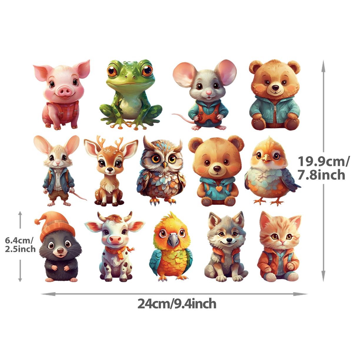 

Термотрансферный винил для футболок, платьев, джинсов, сделай сам, наклейки с изображением животных из мультфильмов, переводные картинки, термотрансферная печать, кот, кролик, олень