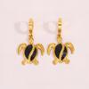 Ocean Style Sea Turtle Enamel Dangle Earrings - Women's Stainless Steel Luxury