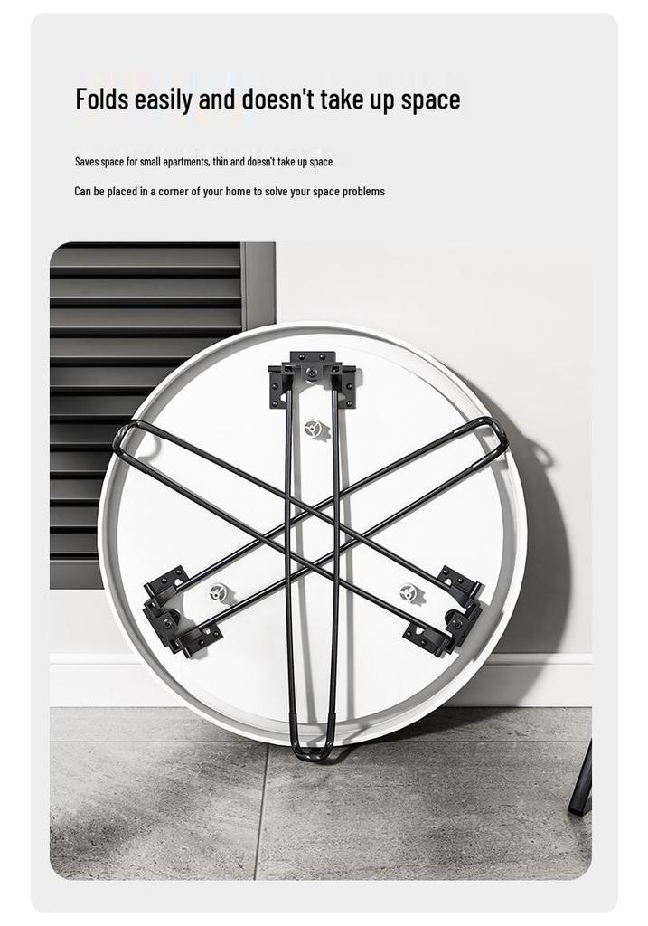 Foldable Sofa Side Table - Small Round Living Room or Bedroom Coffee Table
