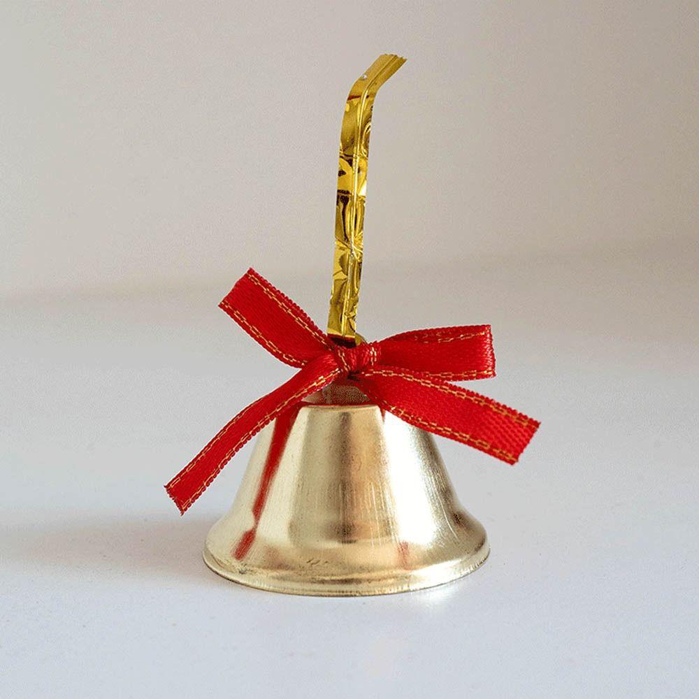6/9Pcs Funny Plastic Christmas Bells Iron Gold New Year Pendant Colorful Bow Xmas Tree Decorations Festival Party Celebration