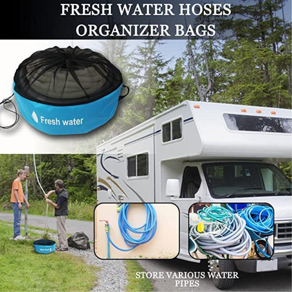 Breathable Mesh RV Hose Storage Bag Drawstring Closure Foldable Motorhome Storage Bag Waterproof Sturdy RV Utility Bag Traveling