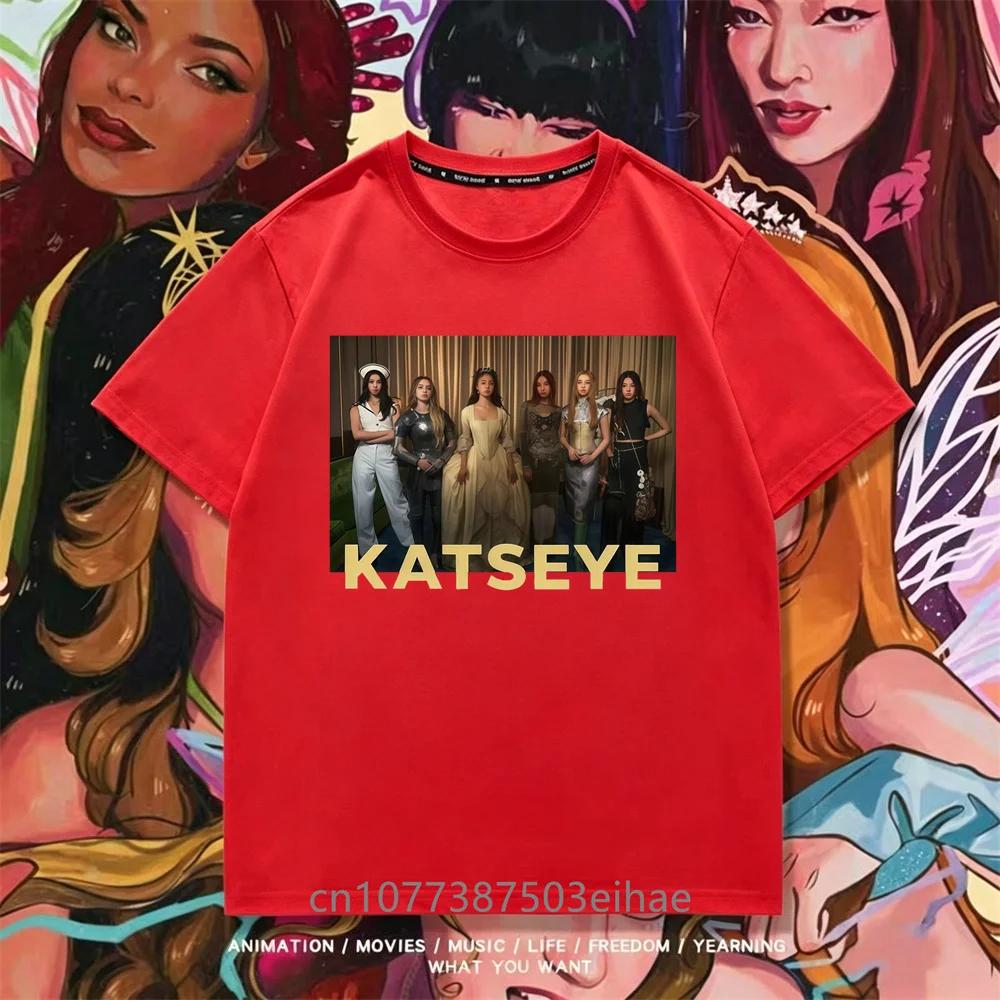 Katseye Unisex Shortsleeved Tshirt for Boys and Girls Featuring Kpop Styles Like Megan Daniella Manon Lara Sofia and Yunchae