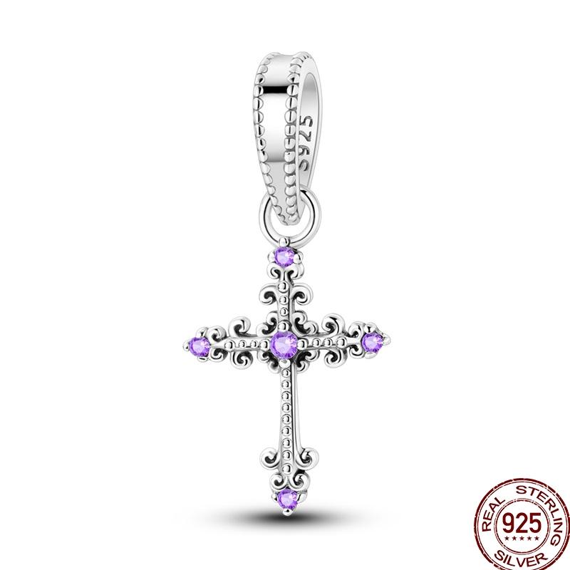 Copper Cross Bible Blessing Charms Celtic Knot Star Valknut Bead Fit Original Bracelet For Women Fine Jewelry Gift