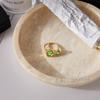 Yori Smooth Stainless Steel Zirconia Open Golden Ring PVD Plated Stainless Steel Rust Proof Summer Jewelry Wholesale