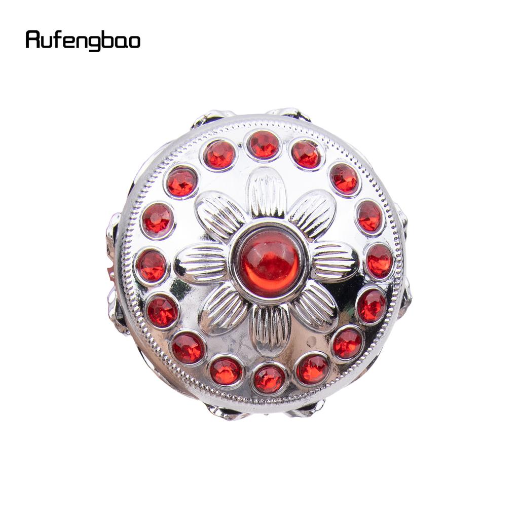 Weiß Roter Blumenball Mode Spazierstock Dekorativer Stock Cospaly Vintage Party Modischer Spazierstock Krummstab 91cm