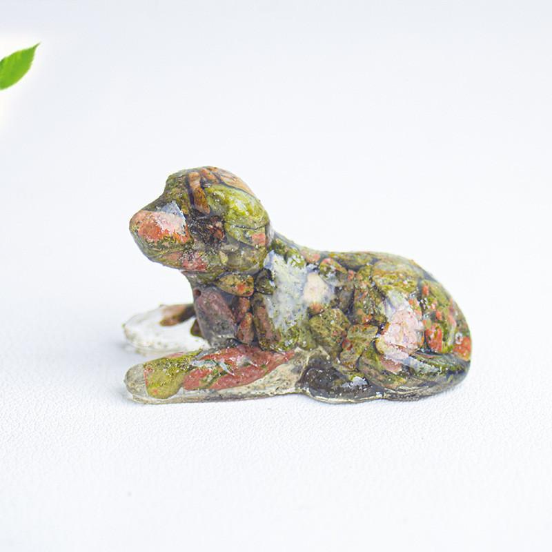 White Crystal Resin Dog Statue With Modern Design For Living Room Decor Gift