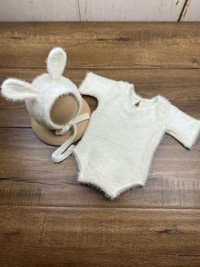 Newborn Photography Props Knitted Outfit Rabbit Doll Baby Cosplay Glasses Baby Photoshoot Props Accessories Photoshoot Outfit