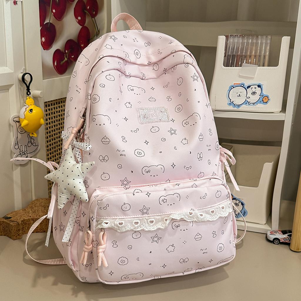Schoolbag new school bag for women, Korean style INS artistic fresh style, backpack for middle and high school students, large capacity casual 