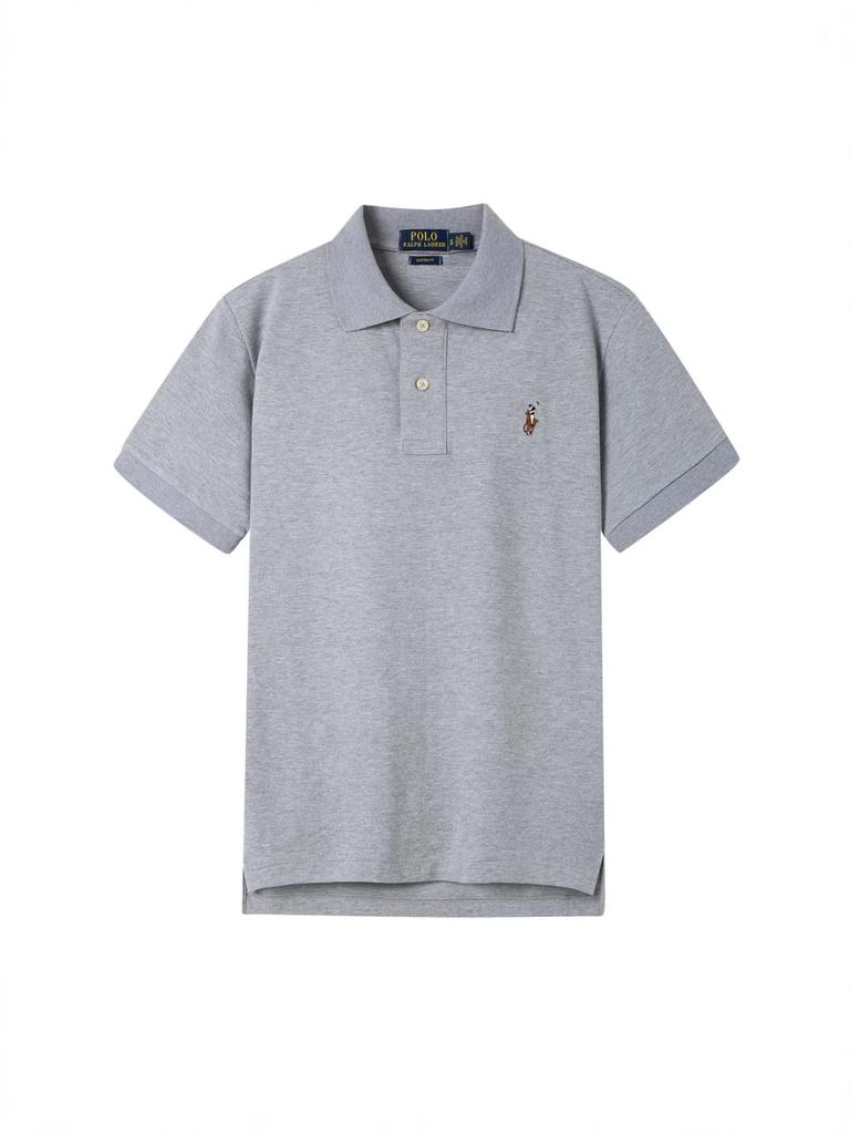 Pánské letní polo tričko s krátkým rukávem, vyšívané, texturovaná bavlna, golfové tričko