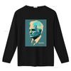 Jacques Derrida Retro Minimalist T Shirt Philosophy Mindspring Retreat Casual Crew Neck Slight Stretch Fabric Regular Vintage