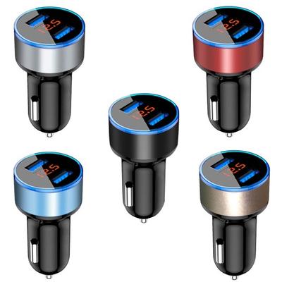 Car Charger Dual Usb 3.1A Adapter Led Voltmeter Display For Iphone Samsung
