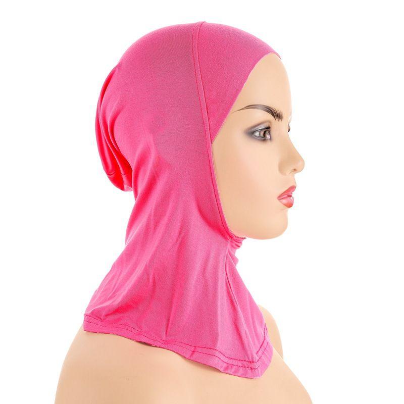 Women's Black Hijab Scarf Muslim Islamic Modal Solid Color Neck Head Under Scarf Cap