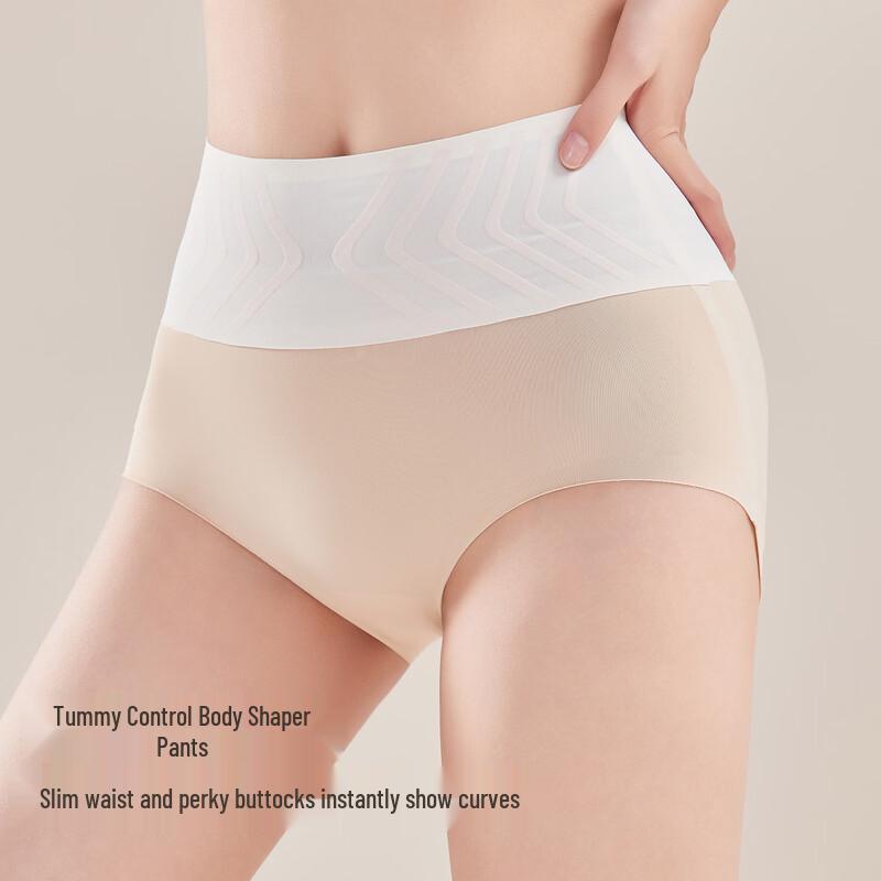 GRACEWELL Women's High-Waist Seamless Tummy Control Cotton Crotch Briefs