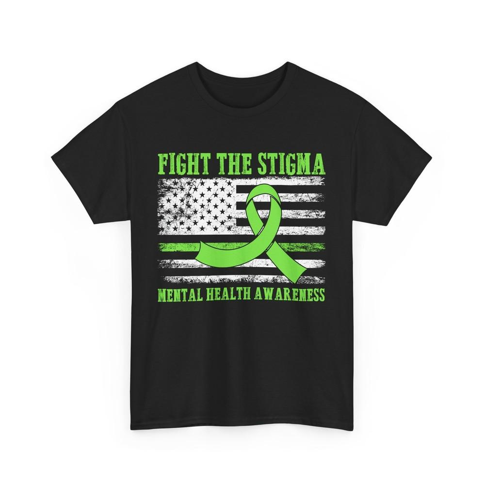 

Fight The Stigma American Flag Shirt, Mental Health Awareness Vintage Shirt 4XL