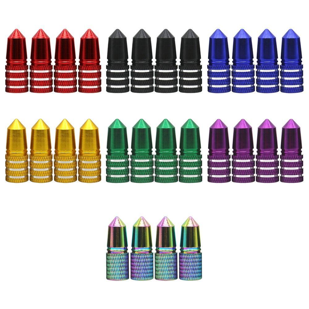 4pcs Anti Rust Anodized Tire Valve Caps Motorcycle Electric Vehicle Valve Core  for Car SUV Truck