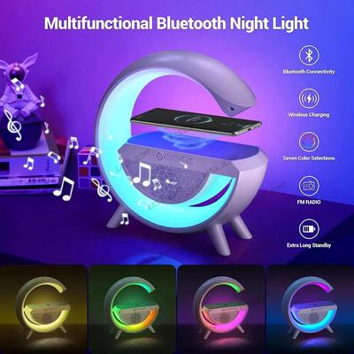 BIG G Multifunkčný Bluetooth Reproduktor RGB Nočné Svetlo Rýchla Bezdrôtová Nabíjačka Stojan Pre iPhone Samsung Xiaomi Nabíjacia Stanica