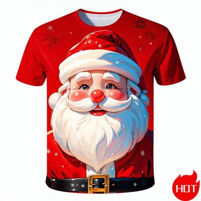Nuova moda stampa 3D Buon Natale per ragazzi e ragazze T-shirt a maniche corte T-shirt divertenti con grafica natalizia T-shirt Y2k Abbigliamento uomo T-shirt