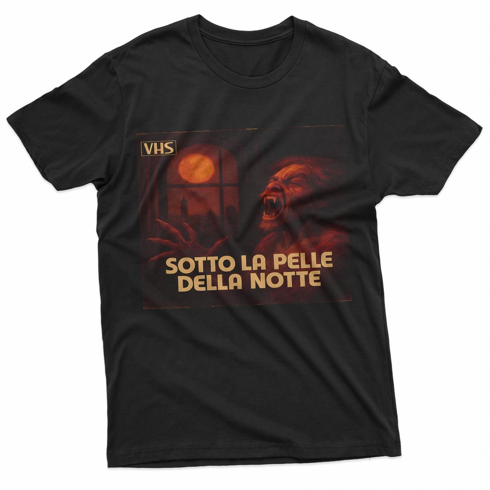 Sotto La Pelle Della Notte Giallo Horror Vhs Artwork T-Shirt S разноцветный