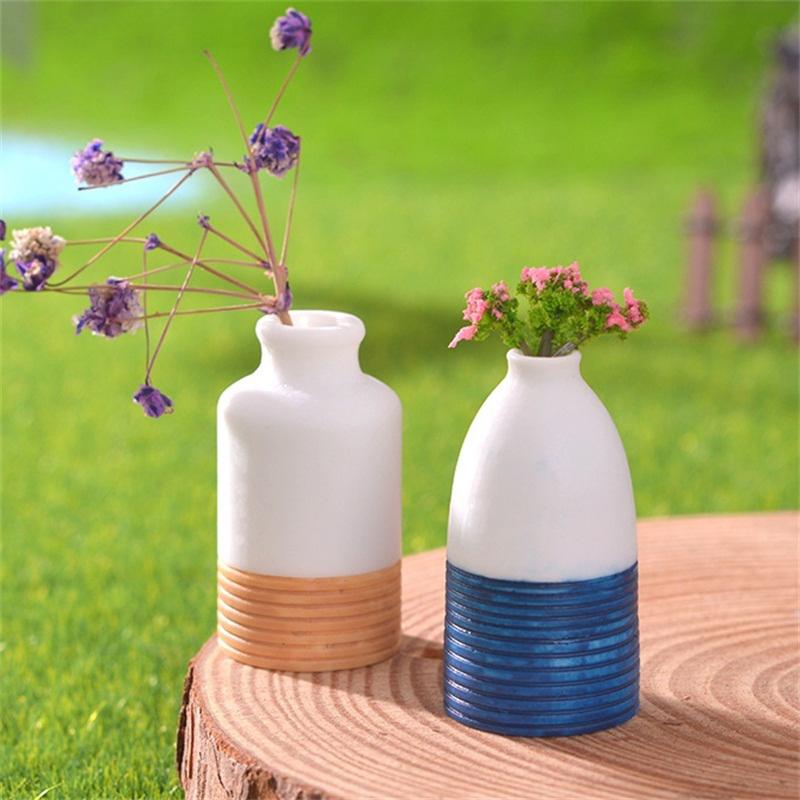 Dollhouse Miniature Flower Vase Flowerpot Simulation Vase Pot Home Model Decor Toy Doll House Accessories