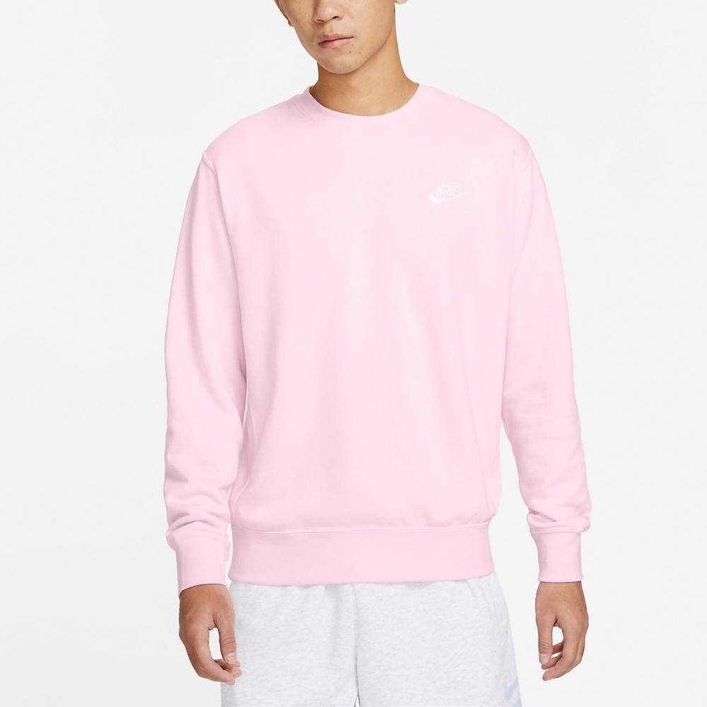 Nike Solid Color Crew Neck Pullover Sweatshirt Men Tops Pink BV2667-663