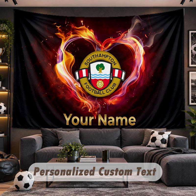 Wall Hanging Tapestry Custom NameSouthampton FC Pattern Personalized Printed Fabric Wall Decor