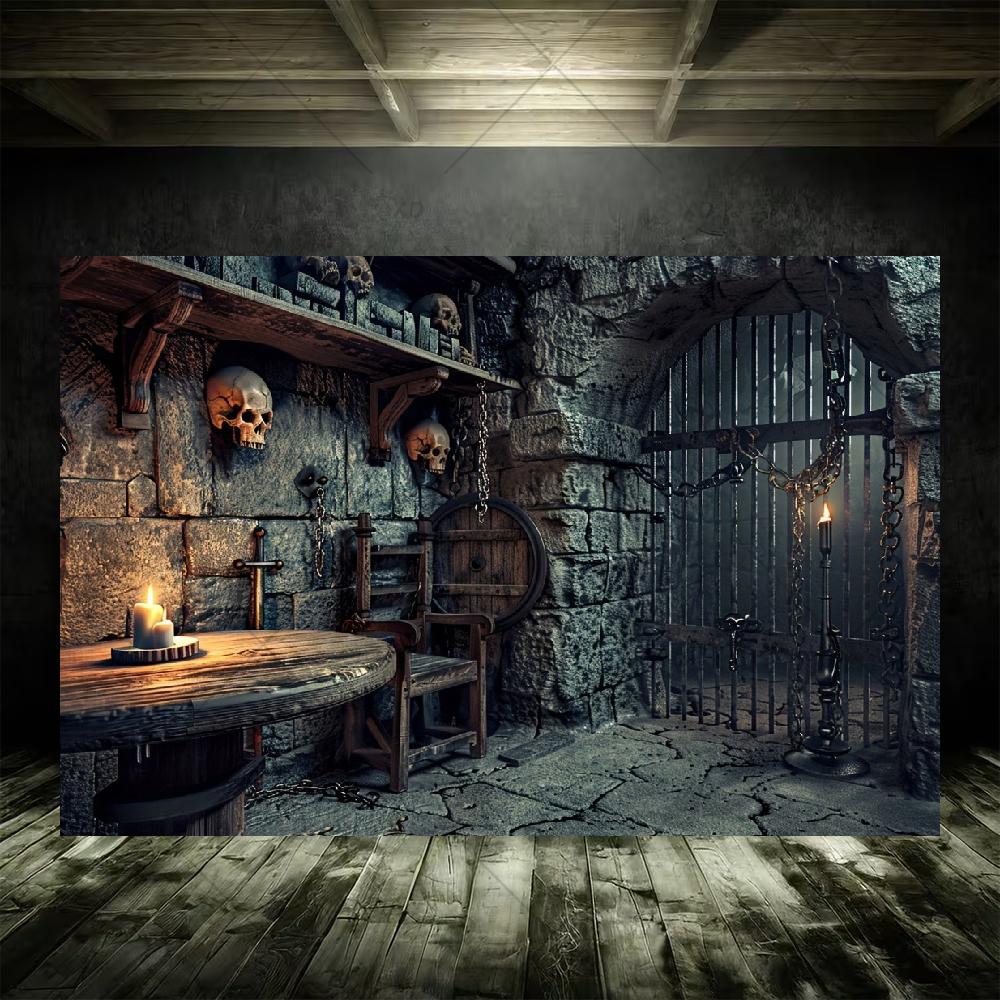 Grim Reaper Horror Halloween Party Decoration Background Spooky Graveyard Cemetery Backdrop Cosplay Photo Booth Studio Banner