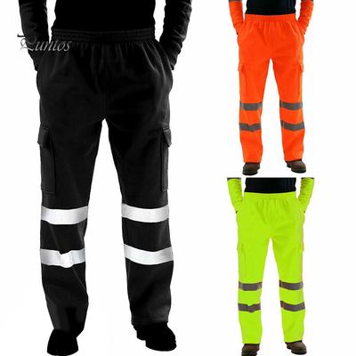 Puntos Herren Casual Sanitation Worker Reflektierende Streifen Hose Fleece Jogginghose