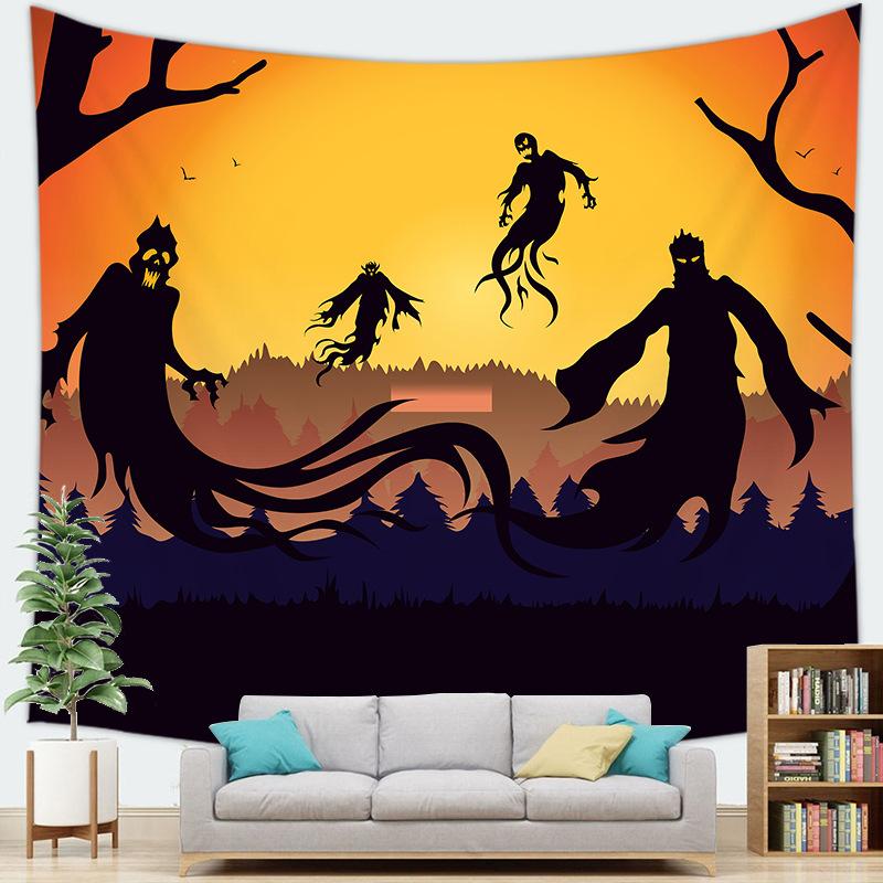 Halloween-themed Tapestry Series Digital-printed Polyester Tapestries Living Rooms Bedrooms Macrame Wall Hanging Decor Aesthetic