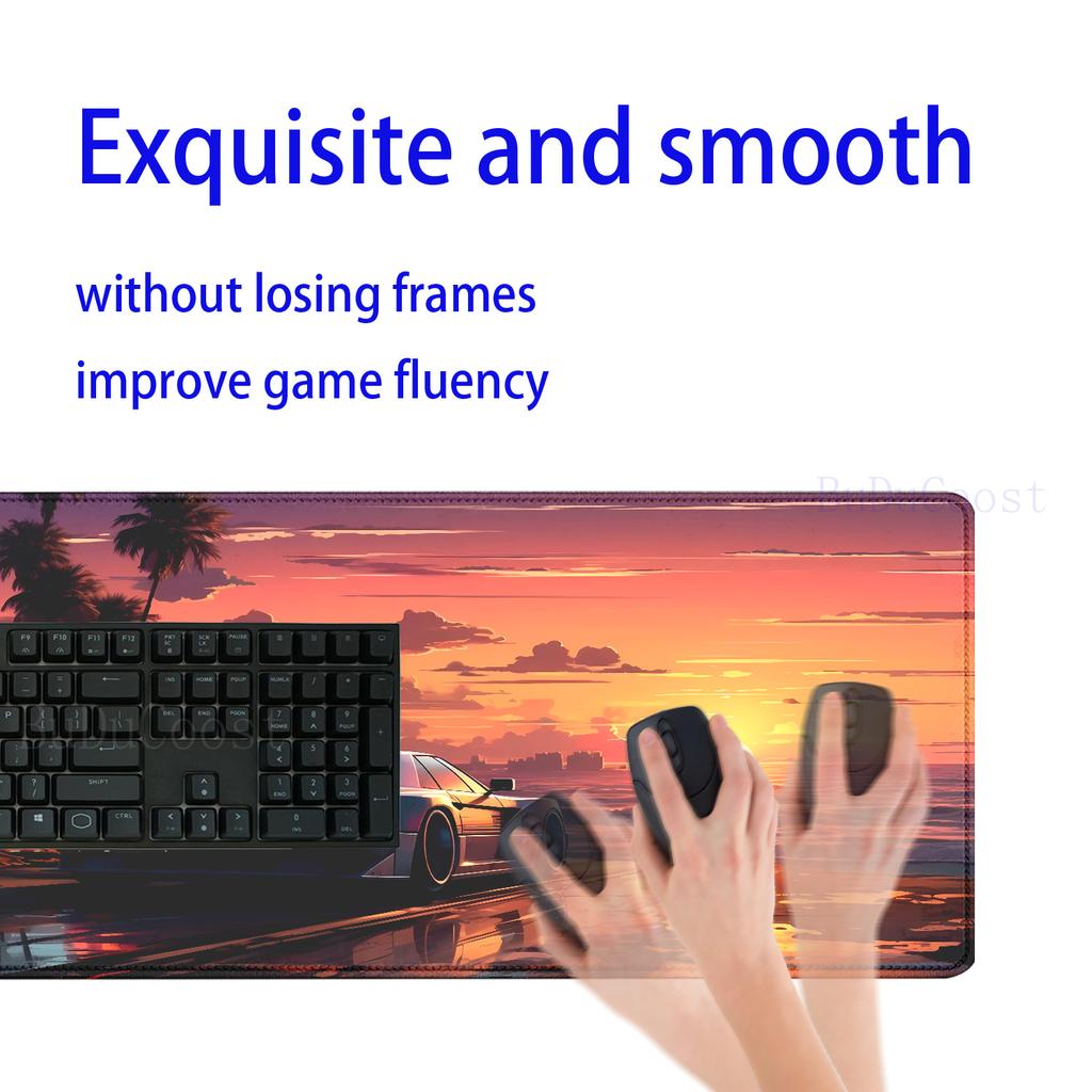 Laptop Gamer mousepad landscape mountain sunset racecar cartoon mouse pad Large Rug Locking Edge Keyboard Desk Mat for CSGO LOL