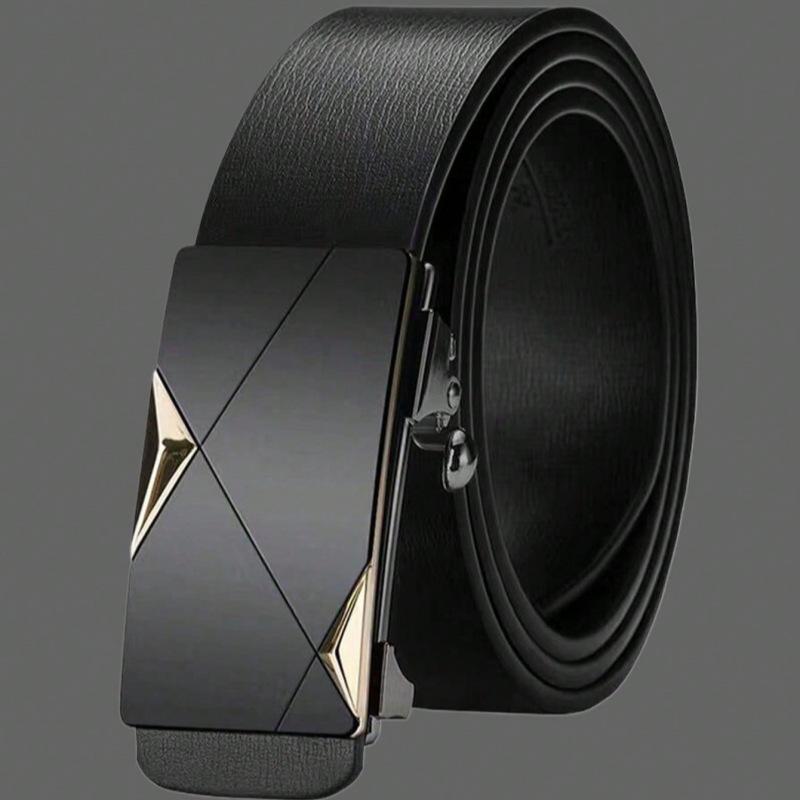 2025 Men's Fashion Leather Belt - Toothless Automatic Buckle, Trendy & Versatile for Casual & Business Wear