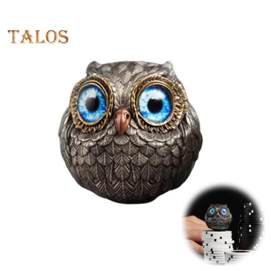 1/3 szt. Ręcznie robiona realistyczna statua sowy z dużymi oczami, misterne pióra, metalowa figurka sowy, wystrój domu