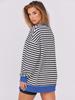 2025 European Autumn/Winter Striped V-neck Loose Fit Women's Sportswear Hoodie