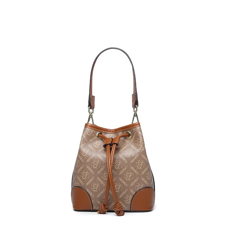 

Новая женская сумка ретро большой вместимости портативная сумка-ведро модный тренд универсальная сумка на одно плечо через плечо