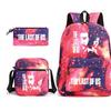 3 Piece School Backpack Set for Students Large Capacity Oxford Cloth Schoolbag with Shoulder Strap and Pencil Case