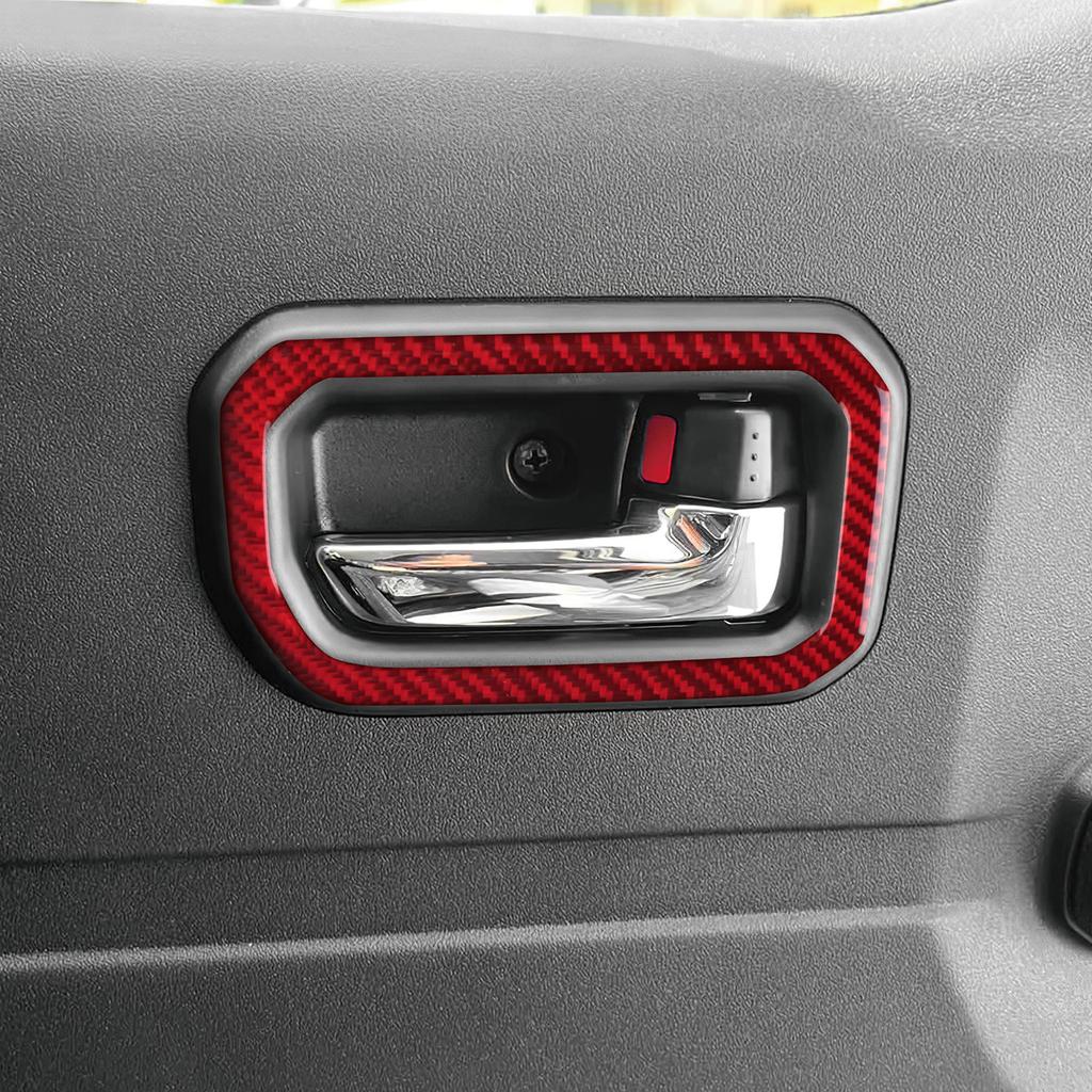 For Suzuki Jimny 2019‑2025 Carbon Fiber Inner Door Handle Frame Interior Pull Bowl Trim Car Styling Decoration Car Accessories