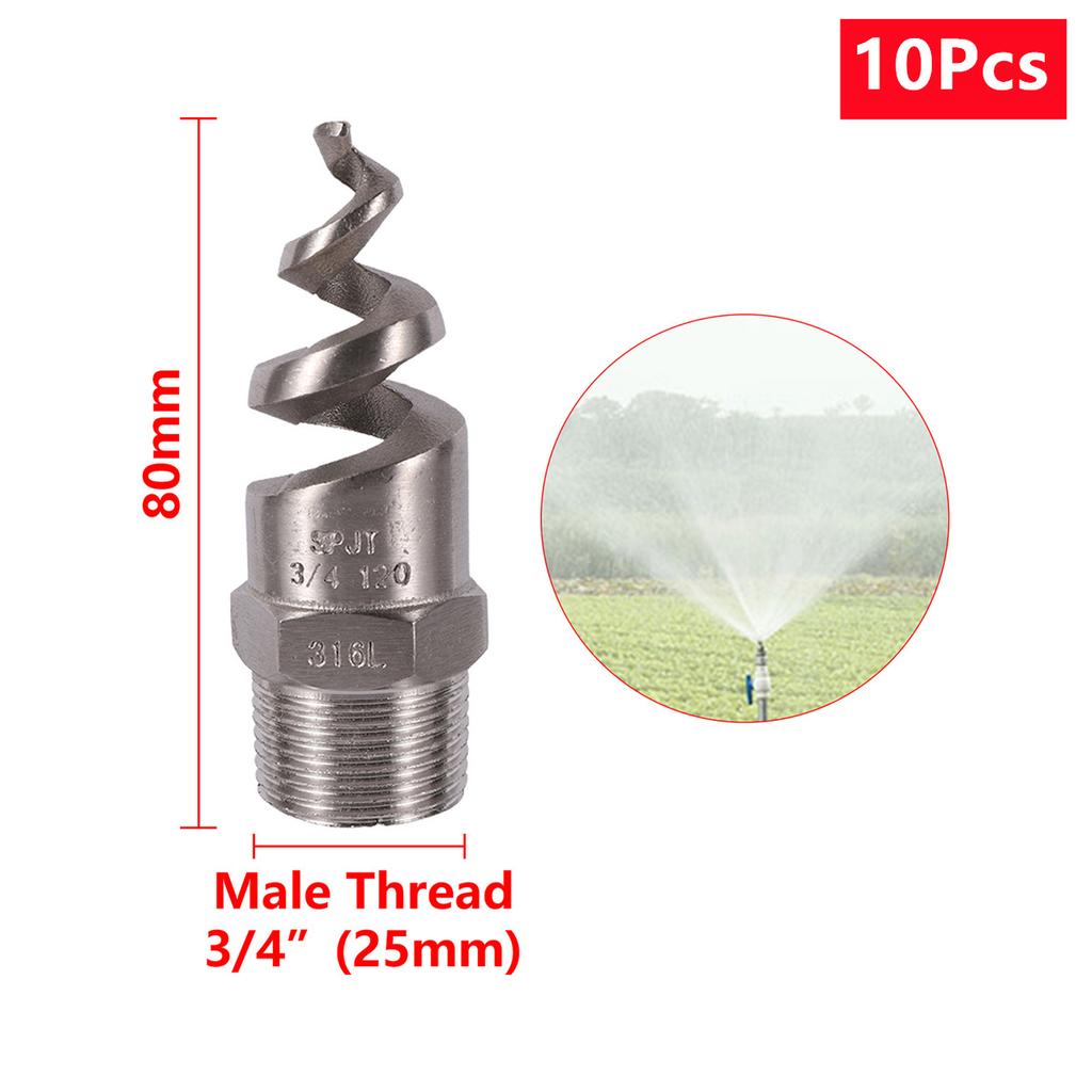 Spiral Cone Atomization Nozzle 1/4" 3/8" 1/2" 3/4" 1" Male Thread Plastic Sprayer Head Stainless Steel Irrigation Mist Sprinkler