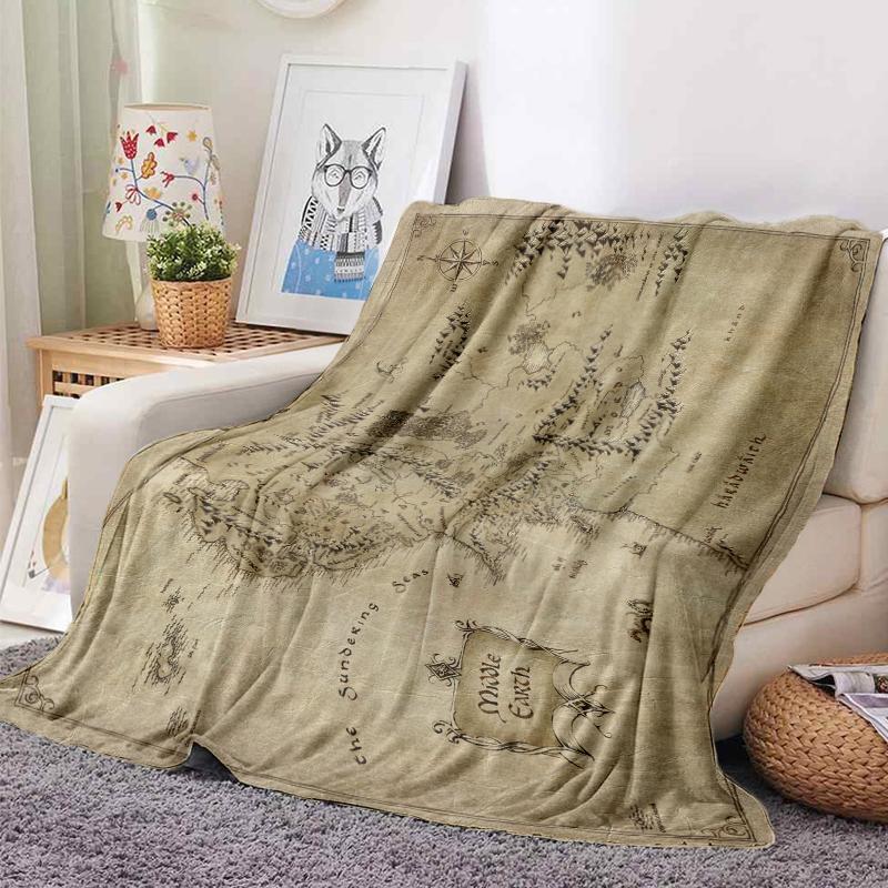 Фланелевый плед с принтом карты СРЕДИЗЕМЬЯ Уютный Мягкий Легкий Теплый 30x40 дюймов 40x50 дюймов для дивана кровати 30x40in