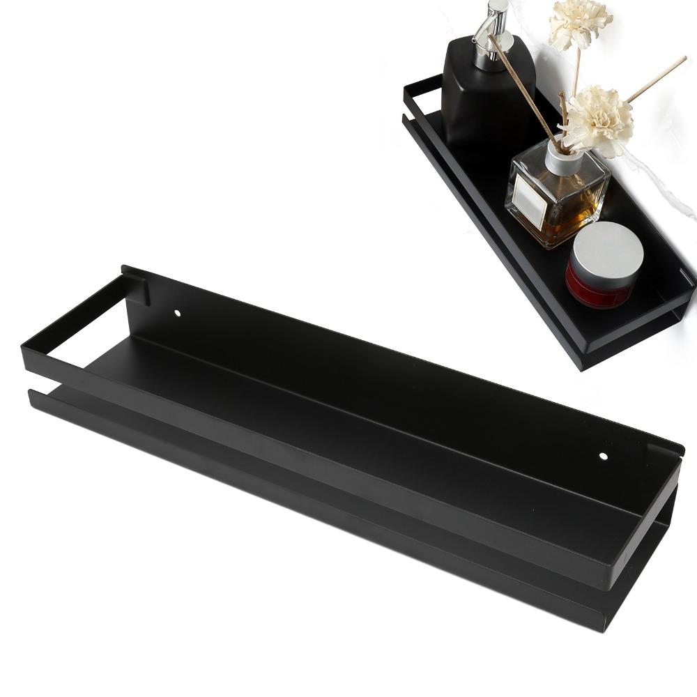 Black Bathroom Rack Stainless Steel Shower Caddy Durable Bathroom Shelf Space Saving