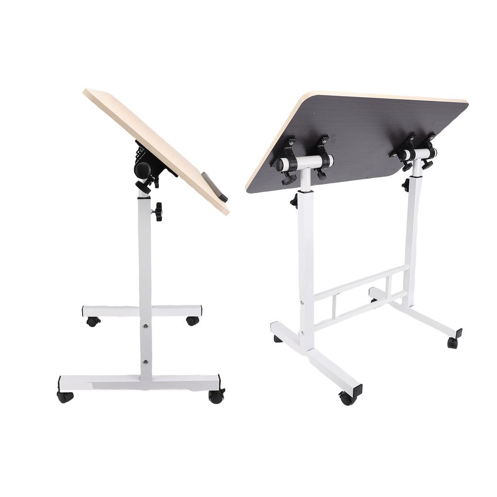 Mobile Standing Desk with Wheels Height Adjustment Folding Portable Rolling Laptop Desk for Home Bedside Office