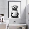 Schwarz-Weiß Tier Badezimmer Poster Eule Weihnachts-Countdown Otter Drucke Leinwand Malerei Wandkunst Bild Heim Badezimmer Dekor