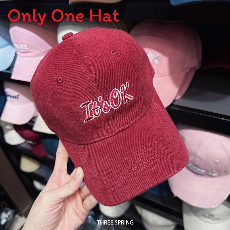 Minimalist Cotton Embroidered Geometric Baseball Cap For Summer And Spring Wear