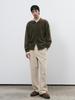 Generalidea Unisex Hairy Zip-Up Collared Cardigan [Khaki] / Sbe4U04009