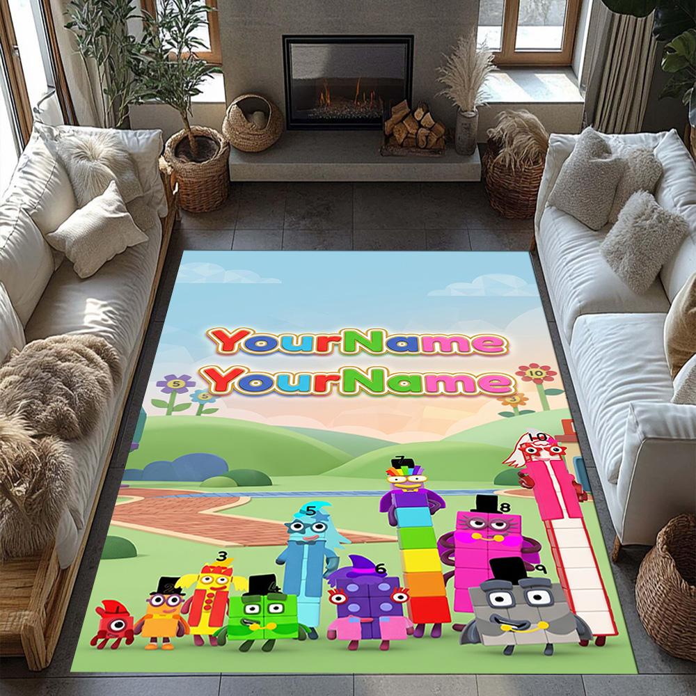 Tappeto Personalizzabile con Area Nome Numberblocks per Soggiorni Studio Ingresso Dormitorio Tappeto Antiscivolo Decorazioni Ufficio Anime Regalo Spirituale