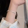 Minimalist style silver bow snake bone bracelet women's light luxury niche high-end temperament jewelry student girlfriend accessories