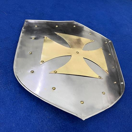 60.96 Cm Medieval Knight Crusader Cross Shied Larp Reenactment Cosplay Functional Knight Battle Shield Handmade Best Gift